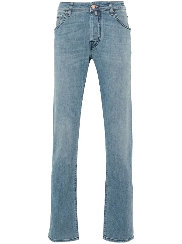Jacob Cohen Jeans Clear Blue Stylish Shredded Denim Jeans