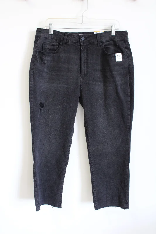 NEW Time And Tru Black Denim Crop Jeans | 14 Chic Faded Blue Jeans