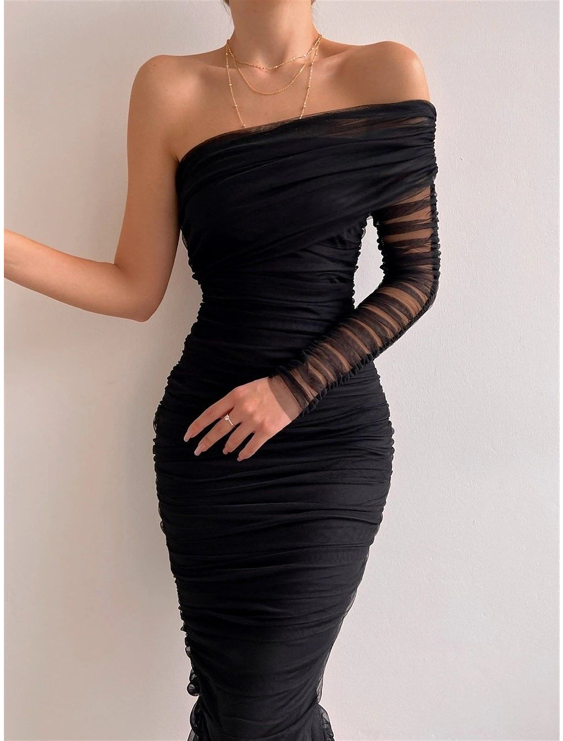 Women‘s Black Dress Cocktail Dress Party Dress Wedding Guest Dress Bodycon Midi Dress Red Long Sleeve Ruched Spring Fall Winter One Shoulder Party Birthday Evening Party Wedding Guest Slim Tunics Top rated Women‘s Black Dress Cocktail Dress Party Dress Wedding Guest Dress Bodycon Midi Dress Red Long Sleeve Ruched Spring Fall Winter One Shoulder Party Birthday Evening Party Wedding Guest Slim Tunics Top rated
