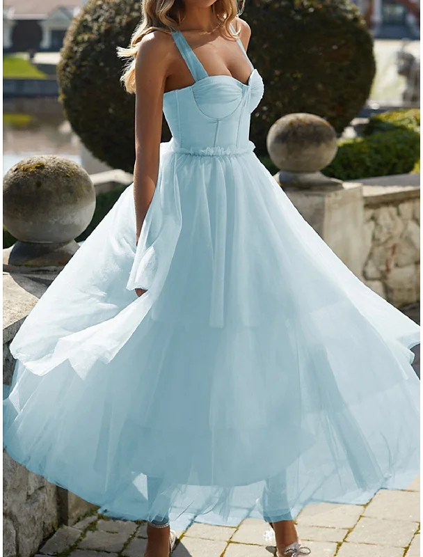 Women's Party Dress Cocktail Dress Wedding Guest Dress Midi Dress Pink Light Blue Sleeveless Pure Color Mesh Spring Fall Winter Spaghetti Strap Fashion Winter Dress Wedding Guest Birthday Tunics Ceremony elegant Women's Party Dress Cocktail Dress Wedding Guest Dress Midi Dress Pink Light Blue Sleeveless Pure Color Mesh Spring Fall Winter Spaghetti Strap Fashion Winter Dress Wedding Guest Birthday Tunics Ceremony elegant