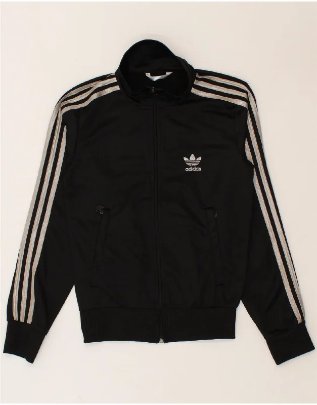 ADIDAS Womens Graphic Tracksuit Top Jacket EU 34 XS Black