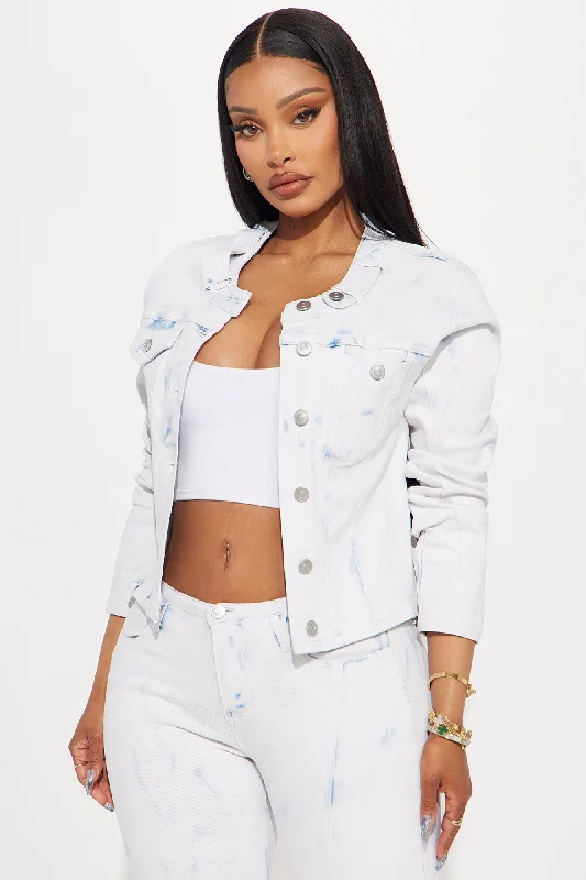 Biding My Time Acid Wash Denim Jacket - Light Wash