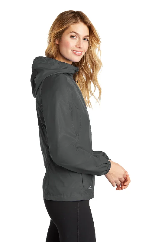 Eddie Bauer Womens Packable Wind Resistant Full Zip Hooded Jacket - Steel Grey