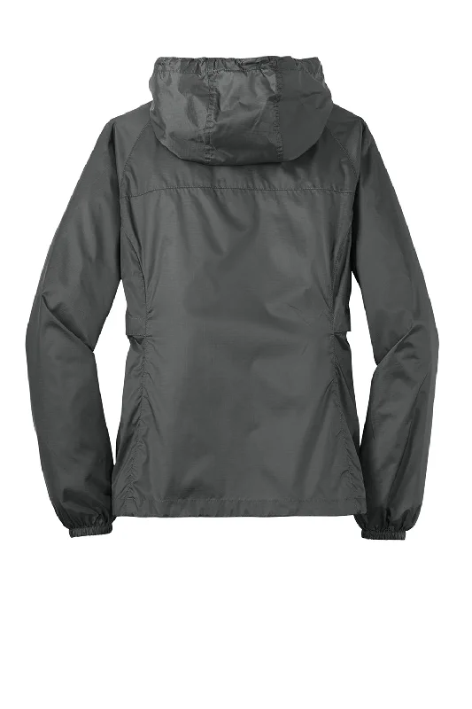 Eddie Bauer Womens Packable Wind Resistant Full Zip Hooded Jacket - Steel Grey