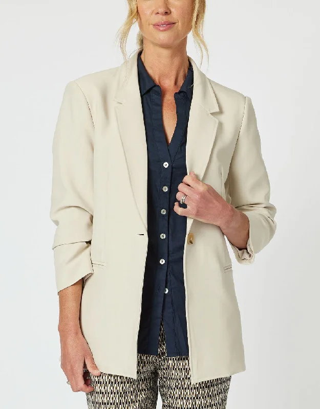 Mia Single Breasted Jacket - Stone