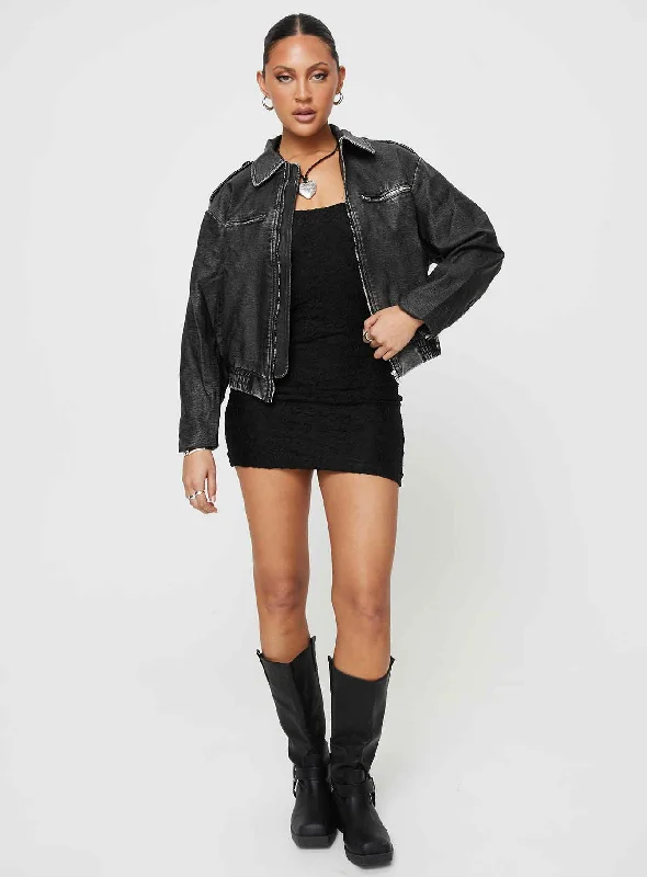 Westscott PU Jacket Washed Black Westscott PU Jacket Washed Black