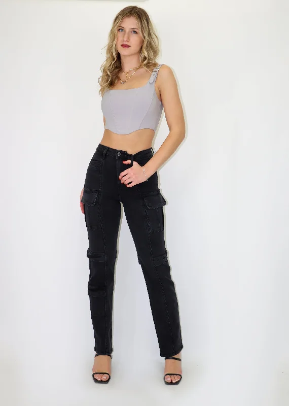 Take It Off Cargo Jeans ★ Charcoal Grey