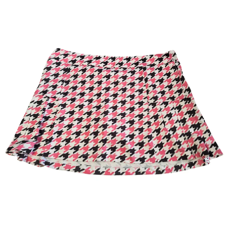 Lillie James Pink & Black Houndstooth Side Pleated Golf Skort Size XL