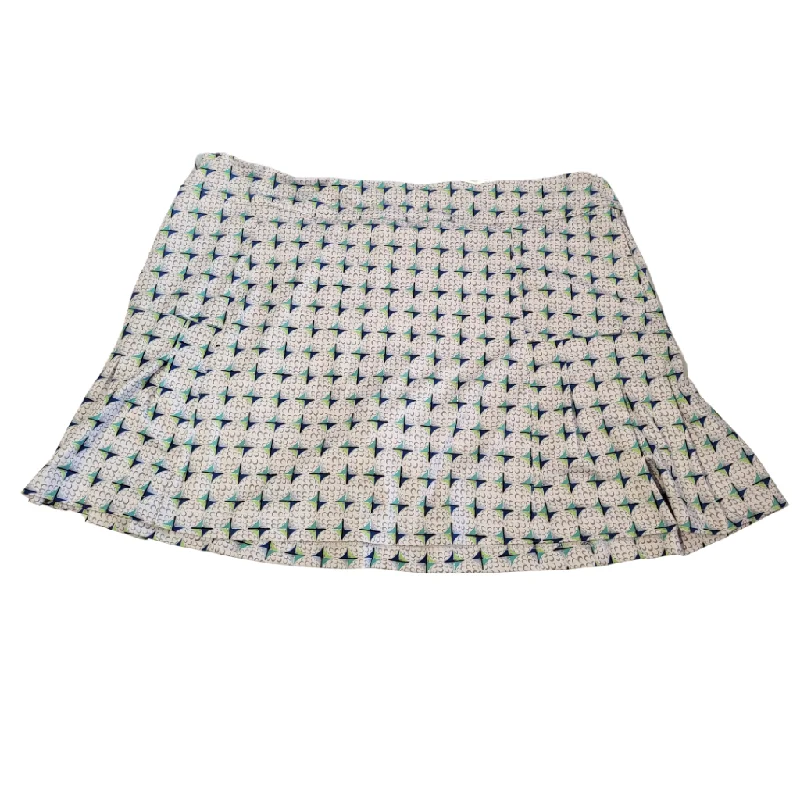 Lillie James White Blue & Lime Print Golf Skort Size XL