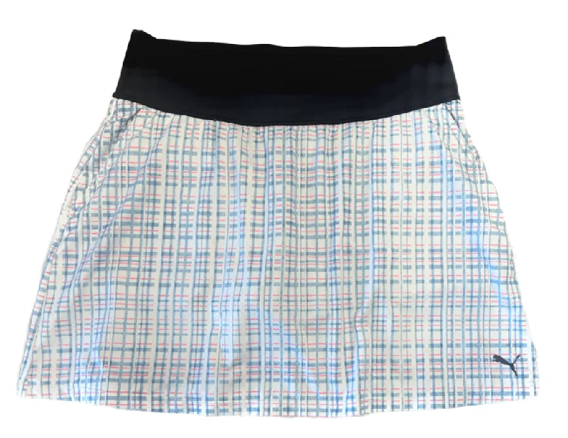 New Puma PwrShape White & Blue Plaid Golf Skort Size L. MSP$80