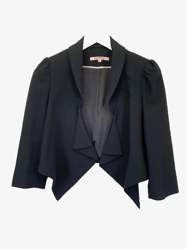 Review Cropped Tuxedo Style Jacket Size 10