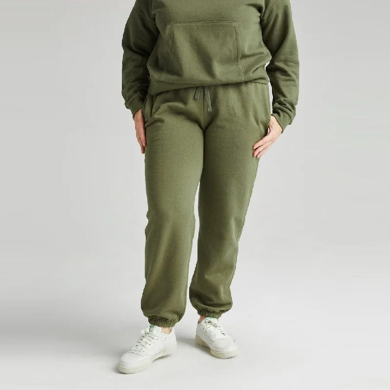 Recycled Fleece Sweatpant (Olive Army) Casual drawstring sweatpants comfy lounge