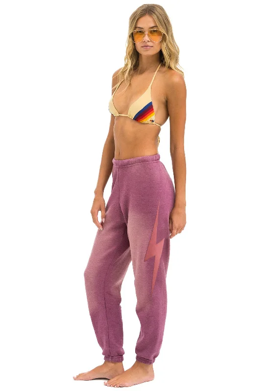 BOLT STITCH SWEATPANTS - FADED BERRY Lightweight breathable oversized lounge sweatpants